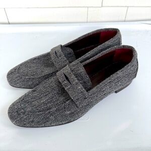 Bougeotte Flaneur Wool-Blend Gray Tweed Penny Loafers size 41